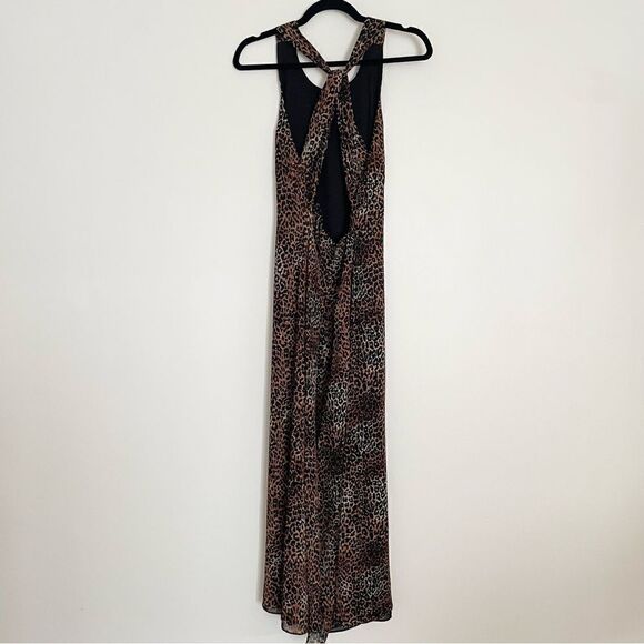 Donna Ricco Rayon Animal Print Cheeta Leopard Maxi Dress Women’s Size 8 - Picture 2 of 9